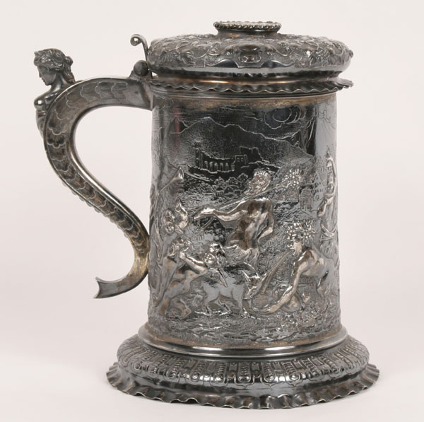 Monumental German 800 silver tankard 4e06f