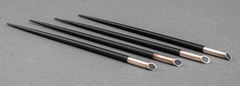 CHRISTOFLE SILVERPLATED GALET CHOPSTICKS,