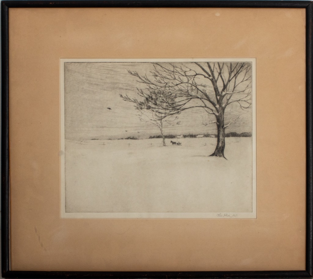 ILLEGIBLY SIGNED LANDSCAPE ETCHING 30c487