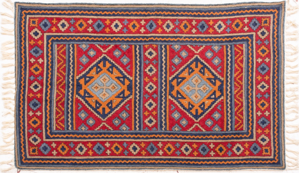 MID CENTURY TRIBAL FLAT WOVEN RUG  30c508