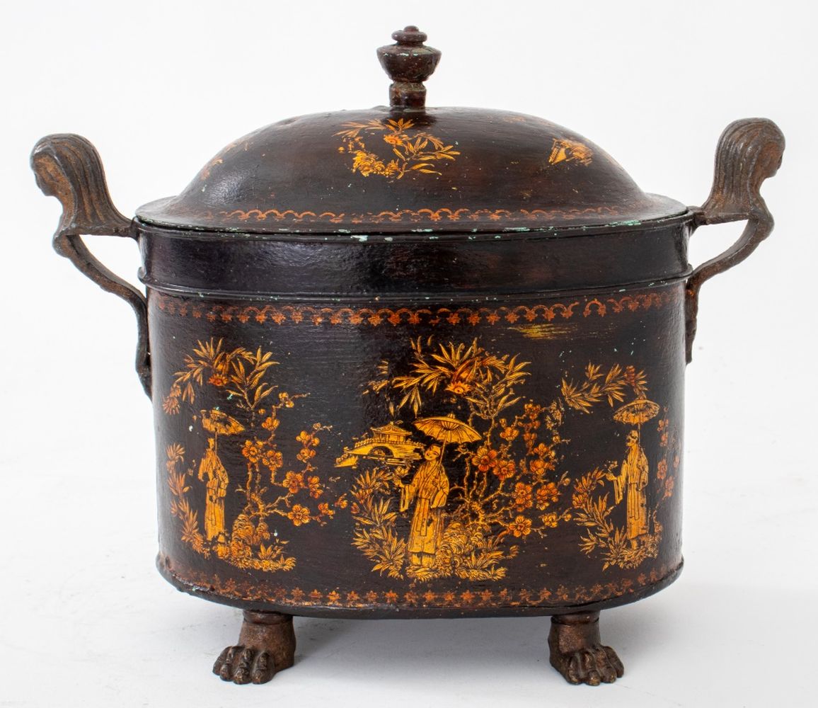 FRENCH CHINOISERIE TOLE PEINTE EGG CODDLER