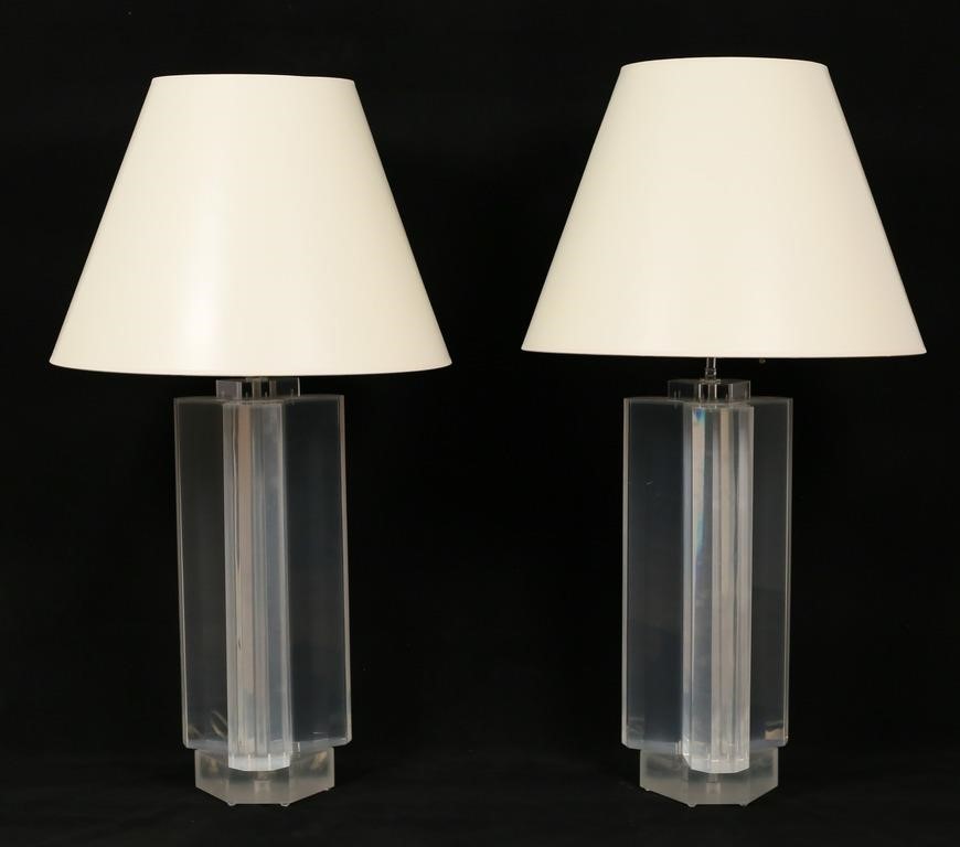 PAIR OF LES PRISMATIQUES LUCITE