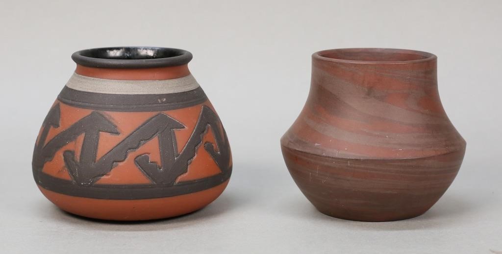 2 POTTERY VASES NILOAK & CLIFTON INDIAN