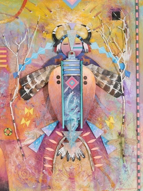 TOM PERKINSON MIXED MEDIA SHAMAN 30c6fa