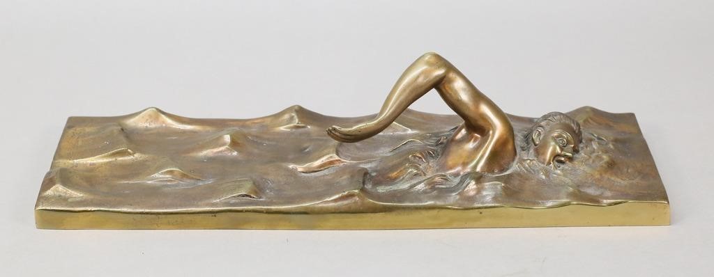 BRONZE SCULPTURE SWIMMERPatinated 30c740