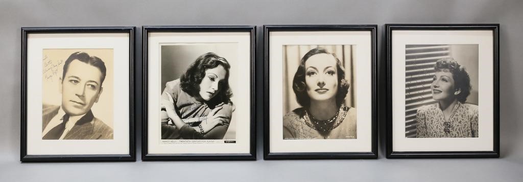 4 AUTOGRAPHED MOVIE STAR PHOTOS