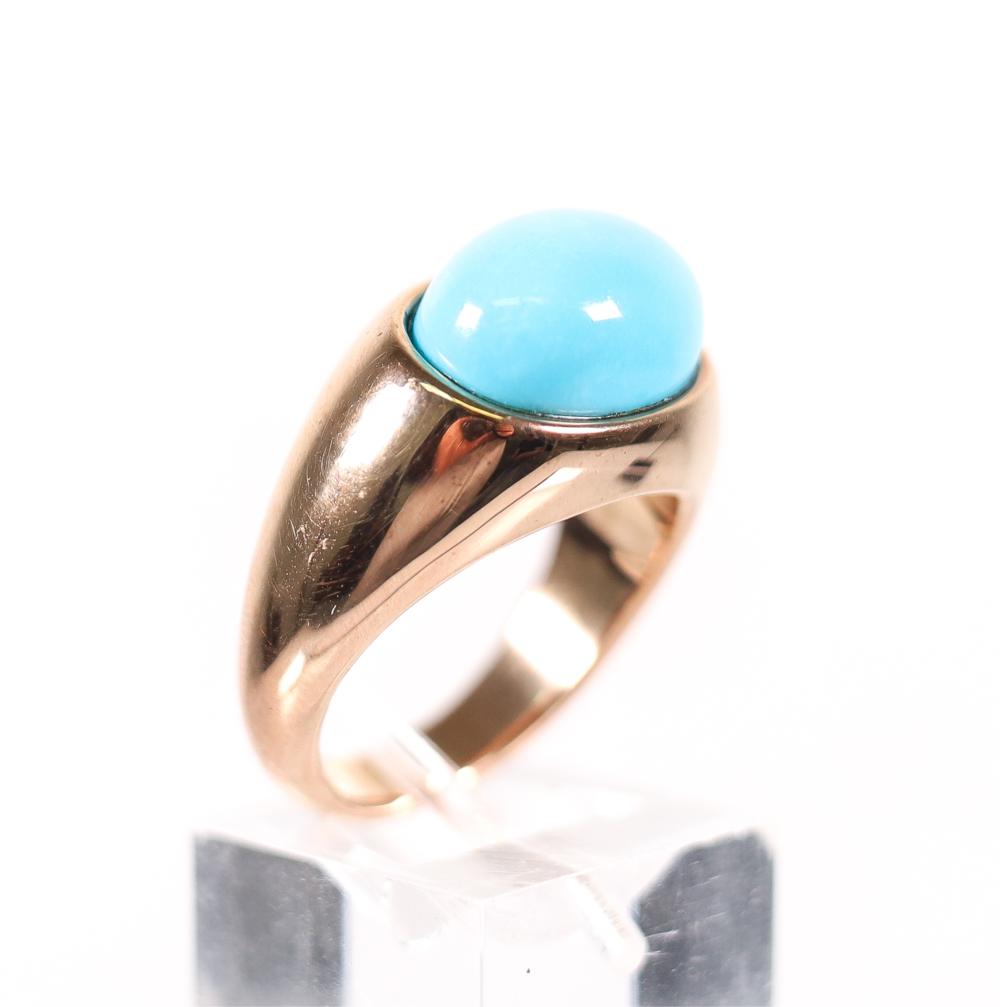 14K ROSE GOLD TURQUOISE RING  30c797