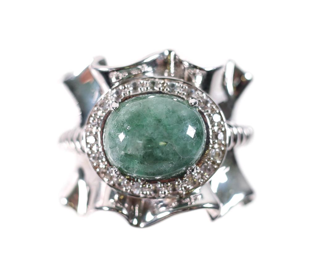 STERLING SILVER TOPAZ GREEN STONE 30c7bb