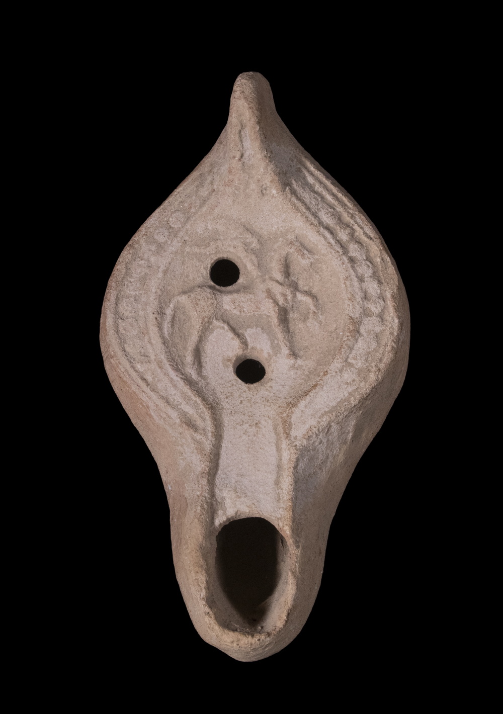 4 1 2 TERRACOTTA OIL LAMP W PEGASUS 30c7fc