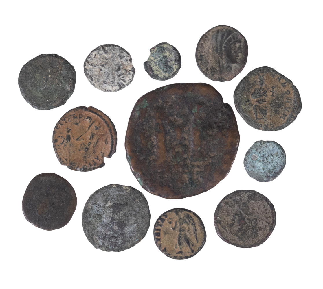  12 ASSORTED ROMAN COINS COPPER 30c806
