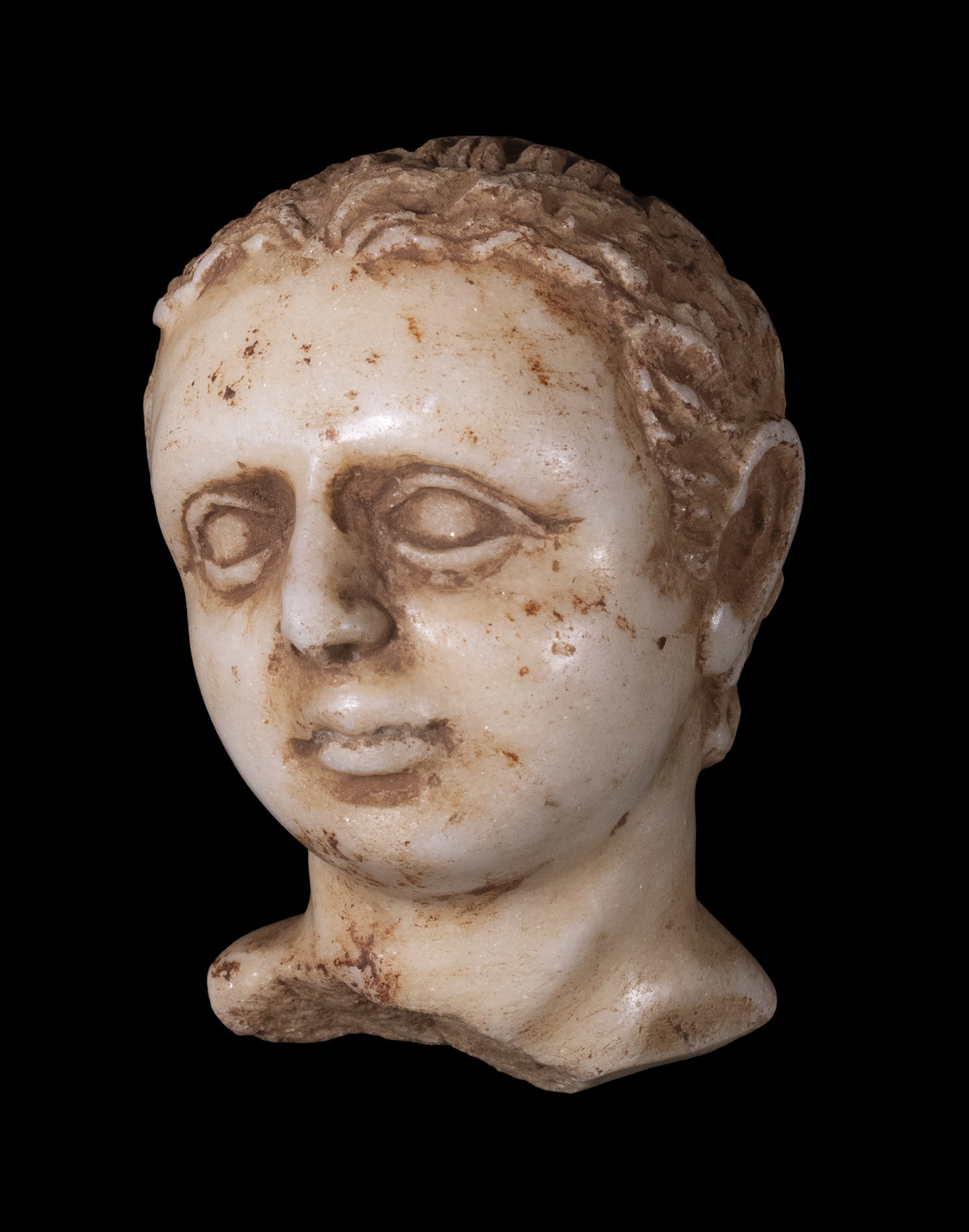 ROMAN SMALL MARBLE HEAD OF YOUNG 30c805