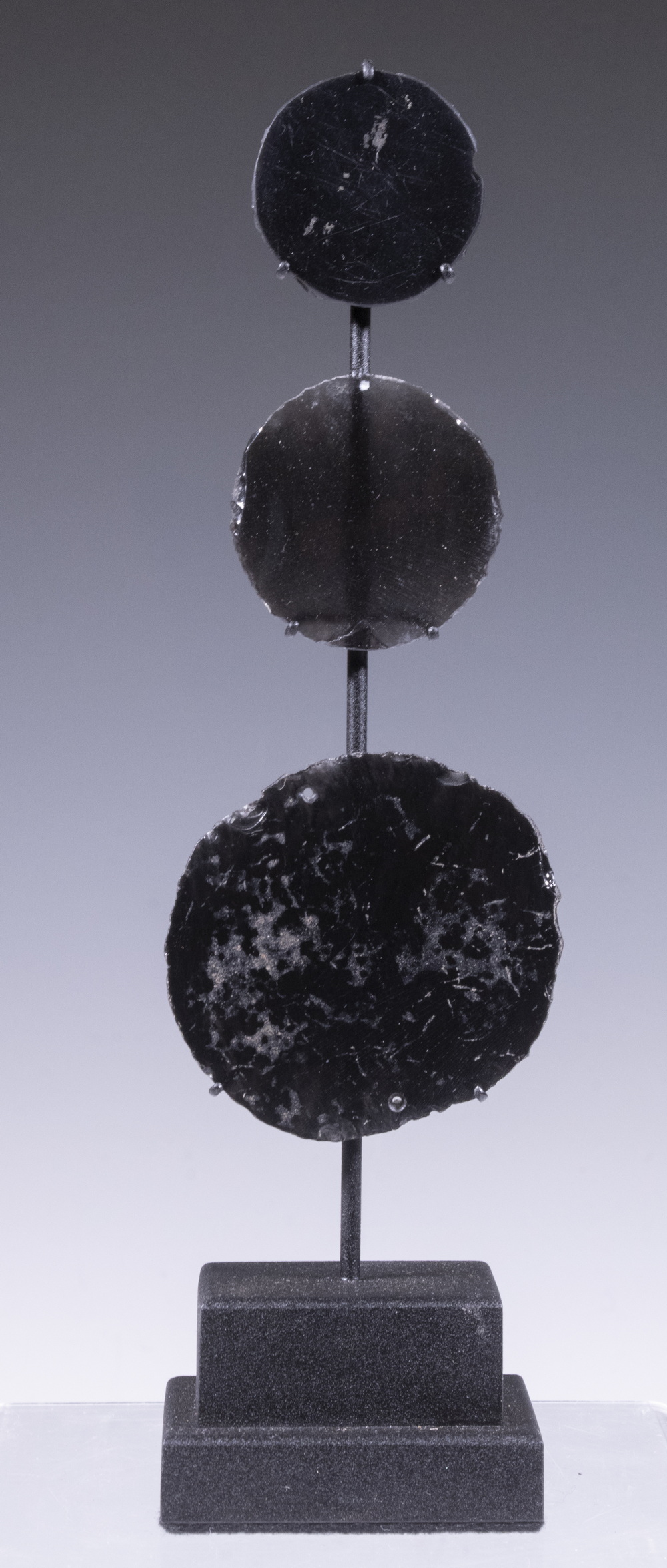 (3) PRE-COLUMBIAN OBSIDIIAN MIRRORS