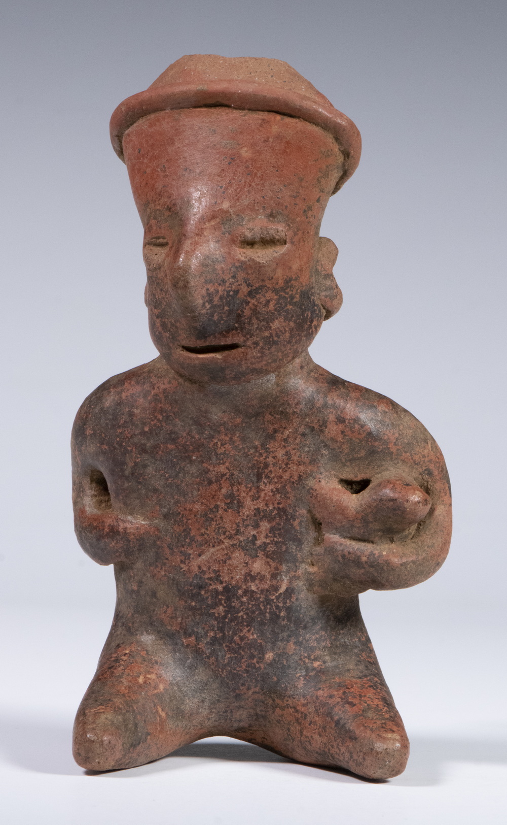 NAYARIT REDWARE FIGURE HOLDING 30c832