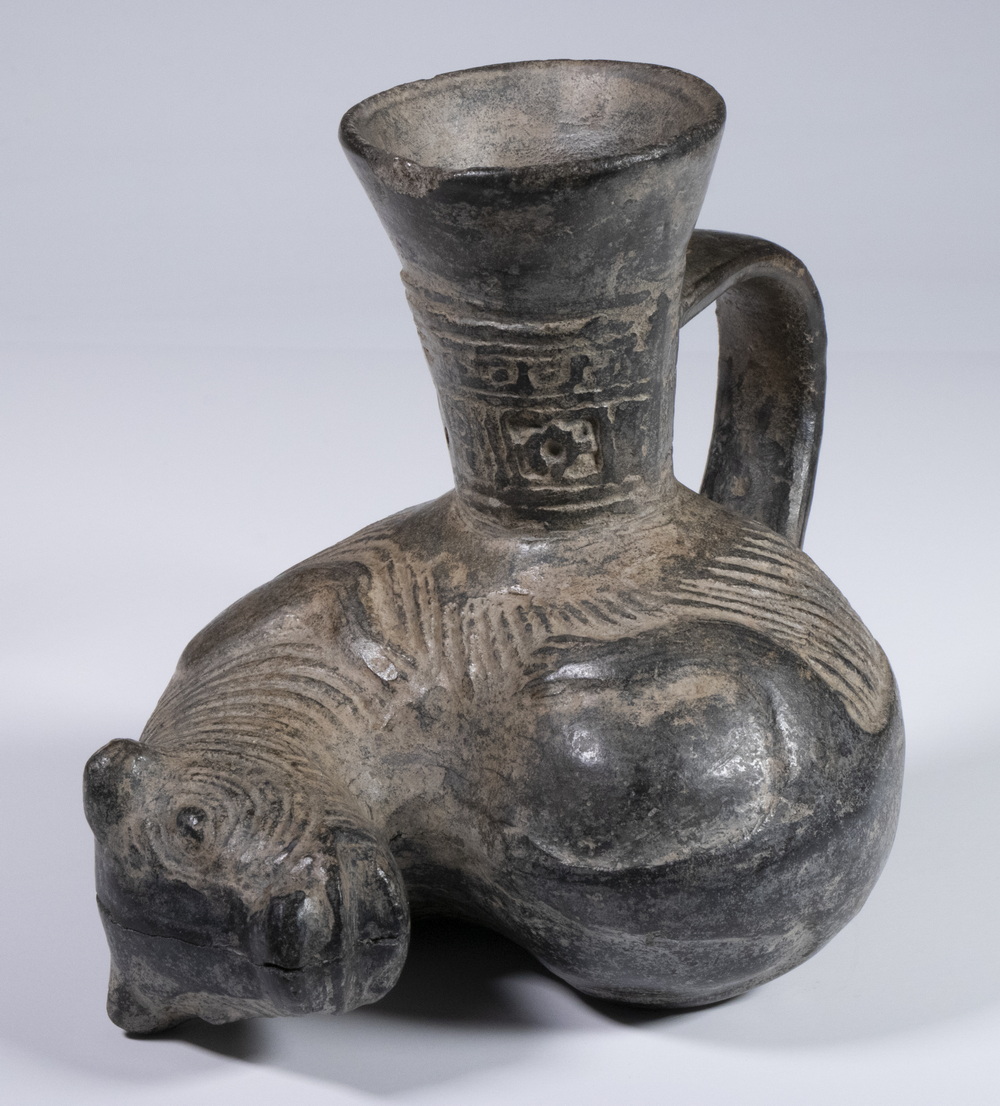 PERUVIAN DOG BLACKWARE FIGURE Lambayeque 30c82b