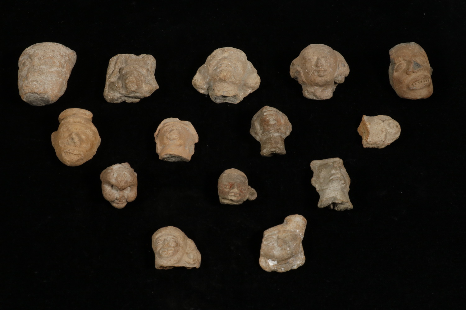  14 PRE COLUMBIAN POTTERY HEADS 30c83e