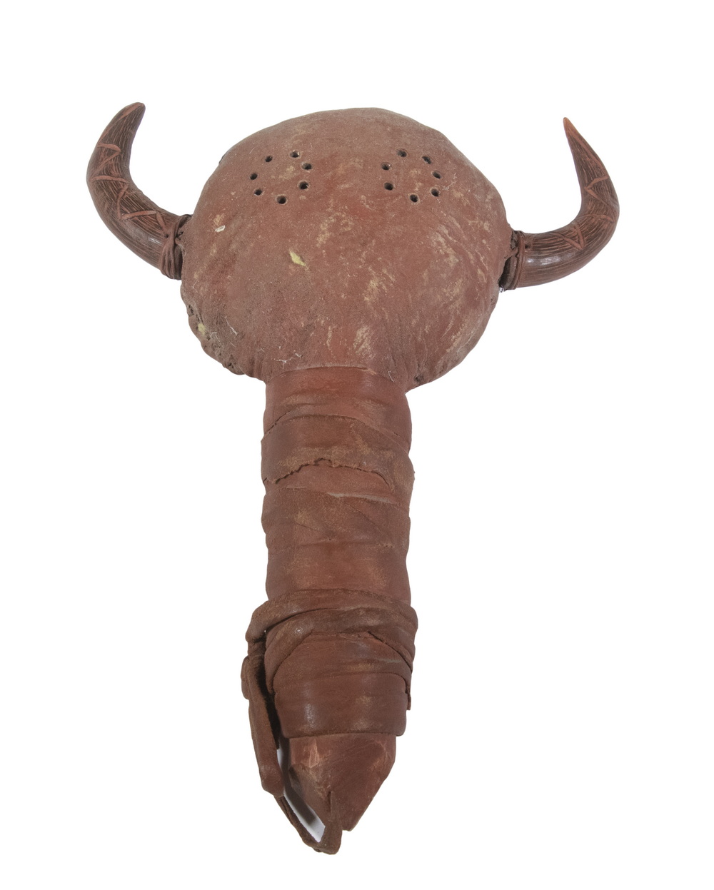 ARAPAHO DEVIL HEAD RATTLE Rawhide and