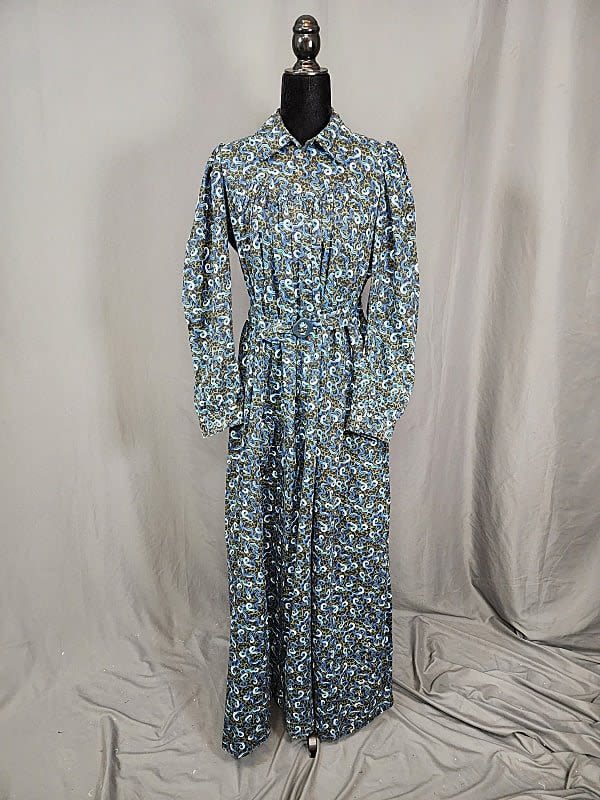 Antique c1890 Cotton Wrapper Dress 30c899