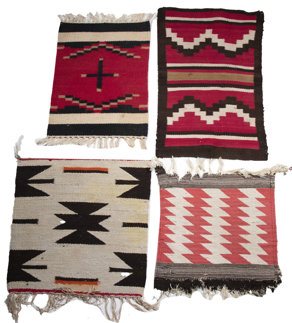 (4) SMALL NAVAJO SADDLE BLANKETS