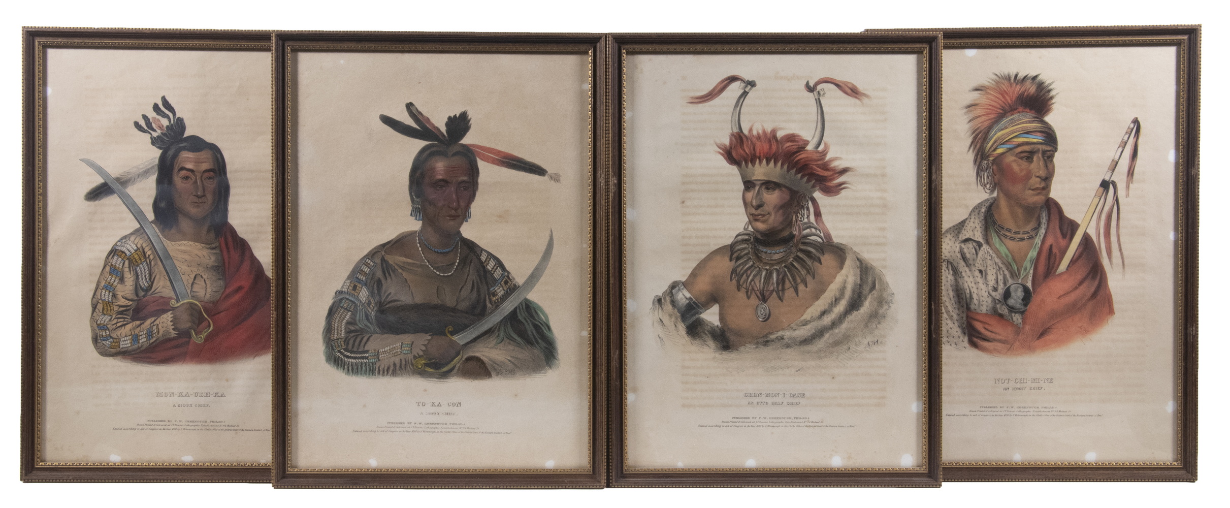 SET OF 4 NATIVE AMERICAN PORTRAIT 30c8b4