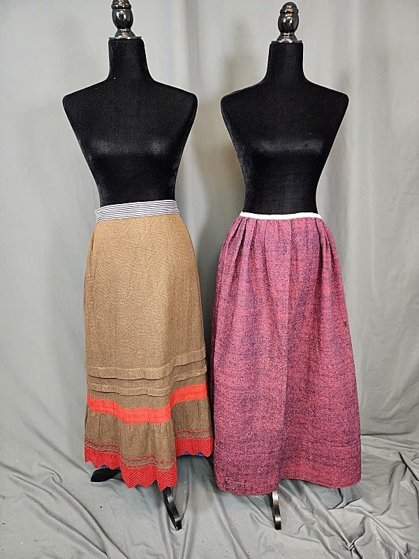 2 Antique 19th Century Wool Skirts 30c8b5