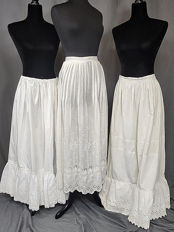 3 vintage white skirts or petticoats.