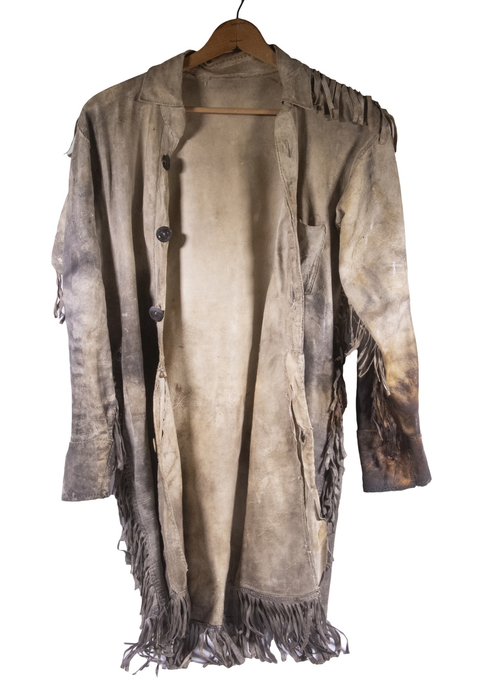 19TH C. BUCKSKIN SHIRT FOUND IN