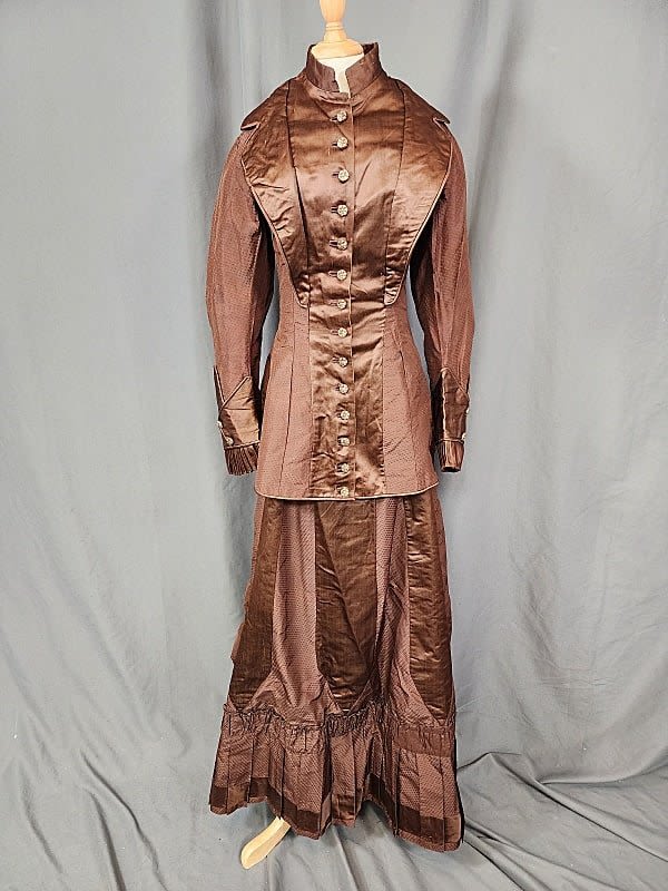 Antique 19th Century Brown Silk 30c8dd