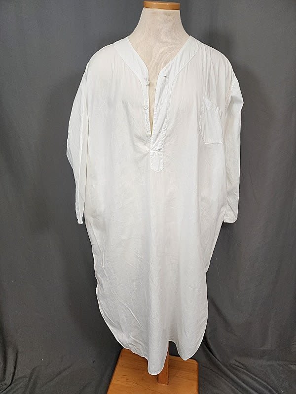 Men's Vintage White Cotton Nightshirt