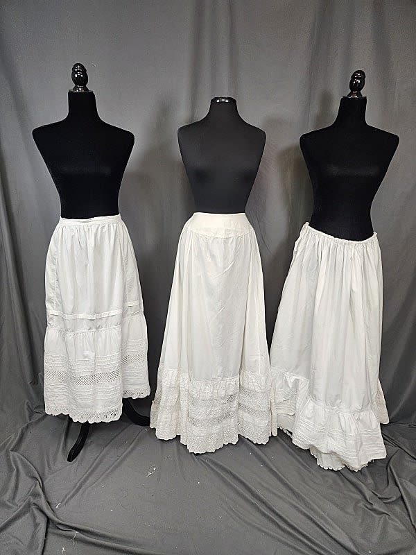 3 Vintage White Petticoats - Group