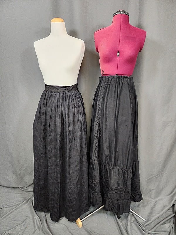 2 Vintage Black Skirts Petticoats  30c915