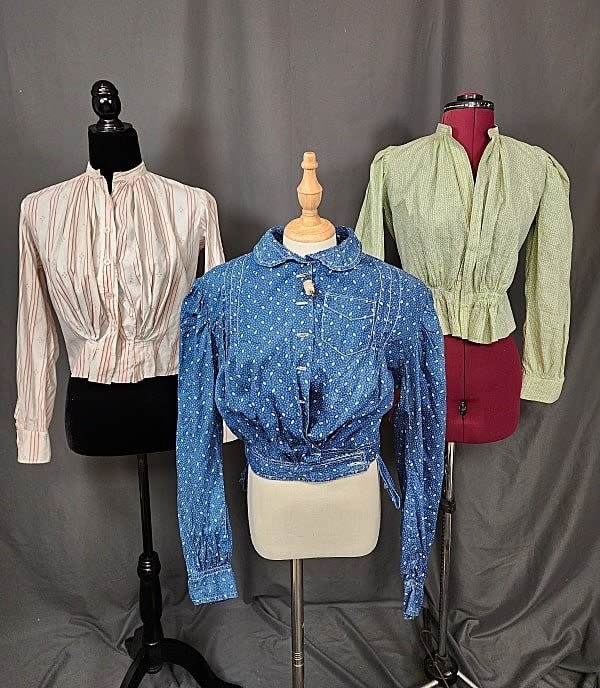 3 Vintage Printed Cotton Blouses  30c917