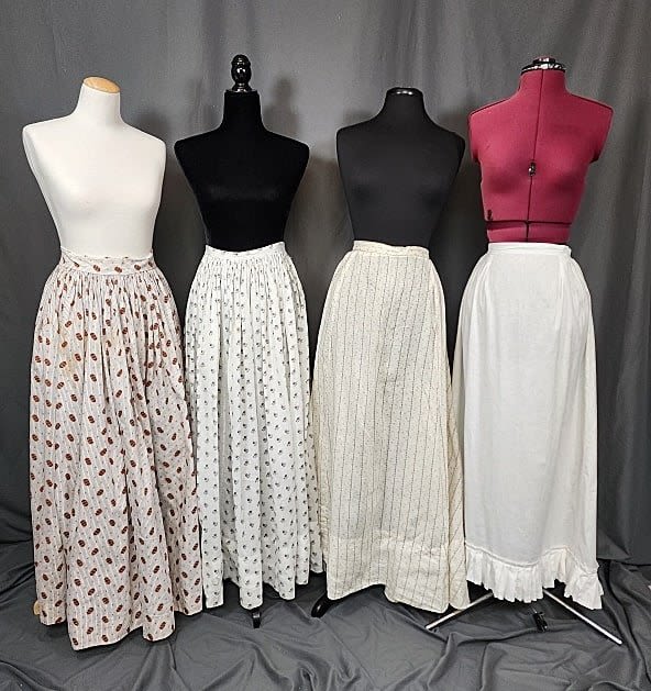 4 Antique 19th C Skirts Petticoats  30c910