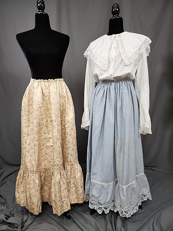 2 Vintage Skirts and White Blouse  30c911