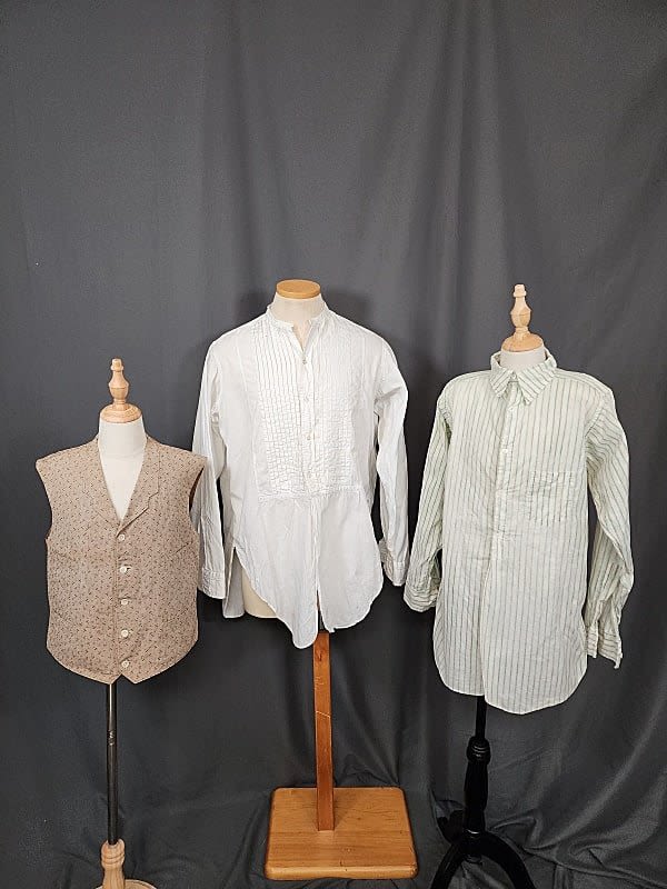 Vintage 2 Mens Shirts with Vest  30c922