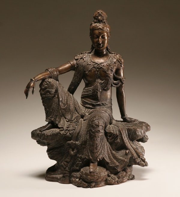 Asian hollow cast bronze sculpture of