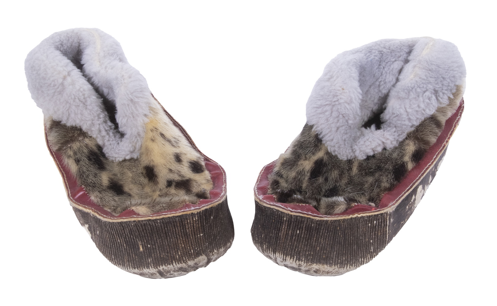 PAIR OF WOMAN'S SEALSKIN SLIPPERS,