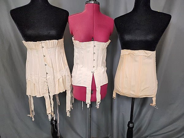 3 vintage corsets, one by Lady