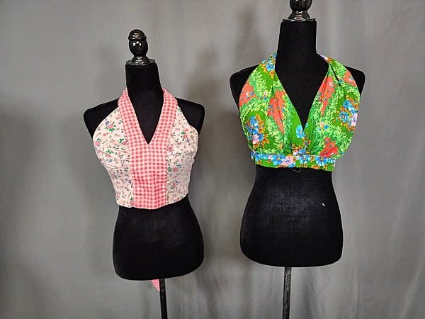 2 Vintage Halter Tops c1970s. Includes