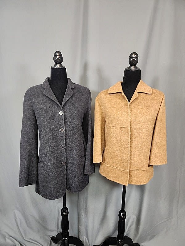 2 Vintage Fleece Blazers. Charcoal