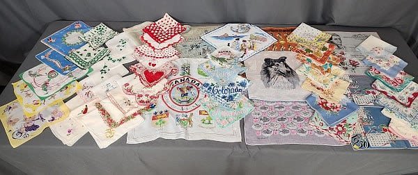 A great collection of 50 Vintage Handkerchiefs