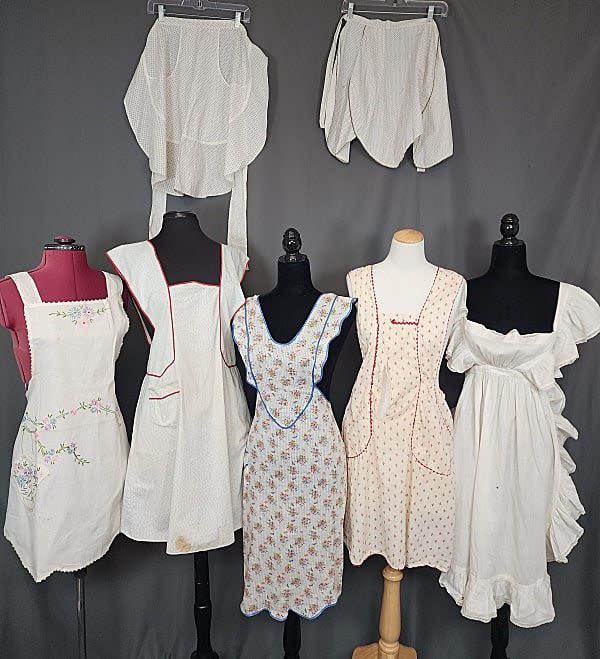 7 Vintage Full Half Aprons Including 30c9c5