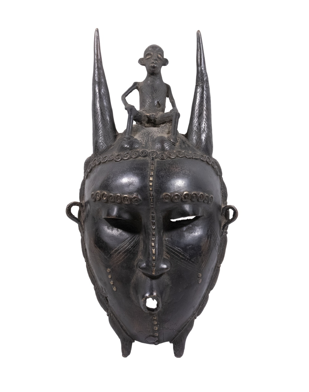 AFRICAN BRONZE MASK Cast Bronze 30ca25