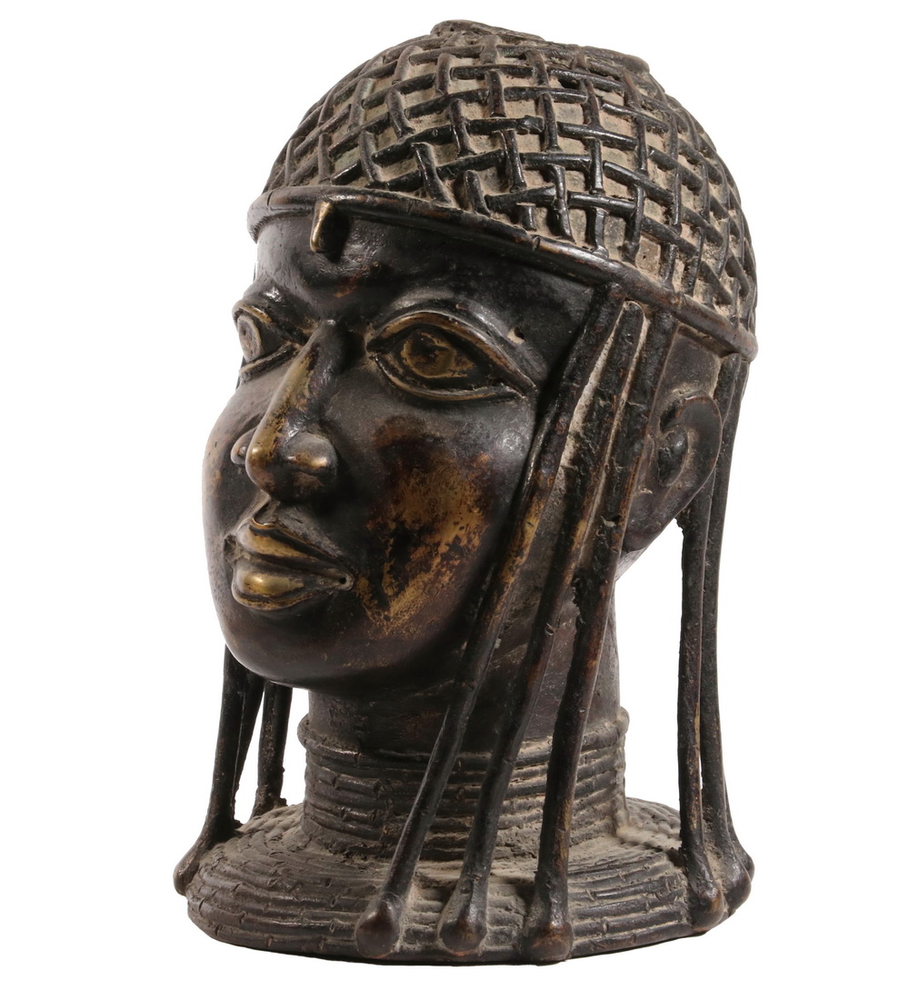 AFRICAN BRONZE PORTRAIT HEAD Benin 30ca2f