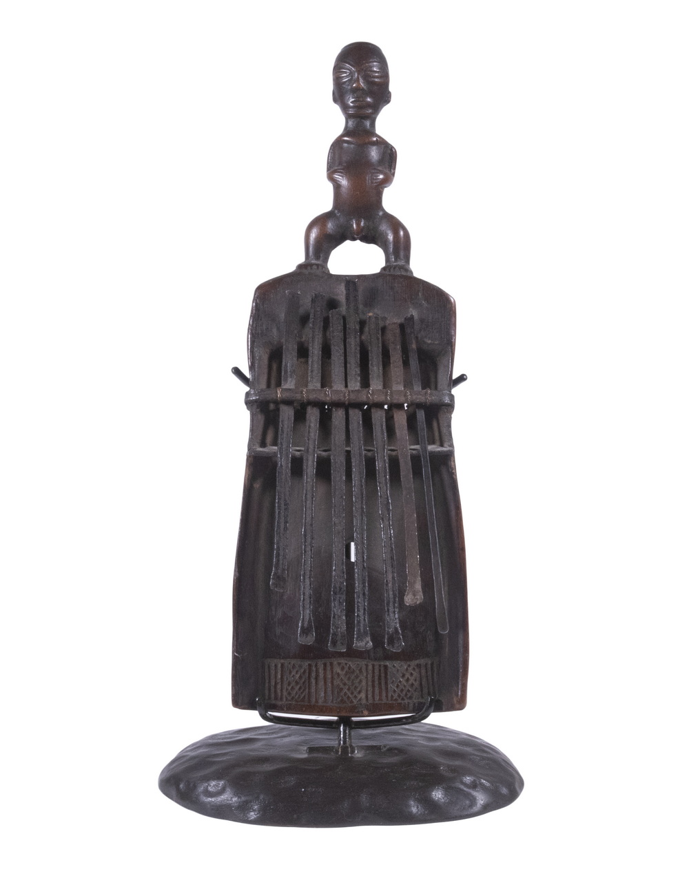 AFRICAN CARVED FIGURAL KALIMBA 30ca2b