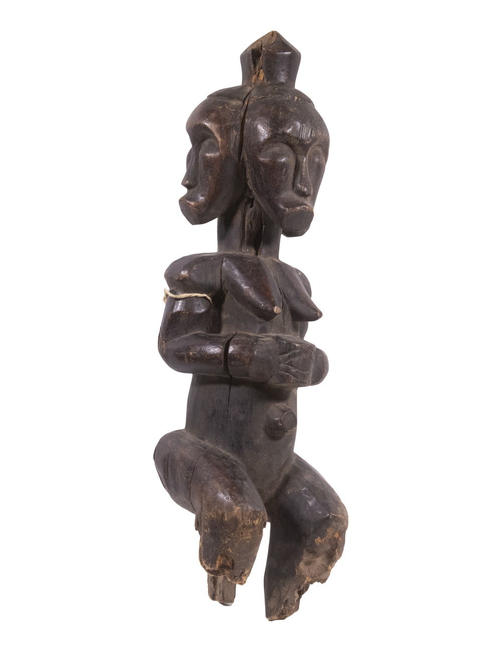 AFRICAN CARVED FIGURE Large Enthroned