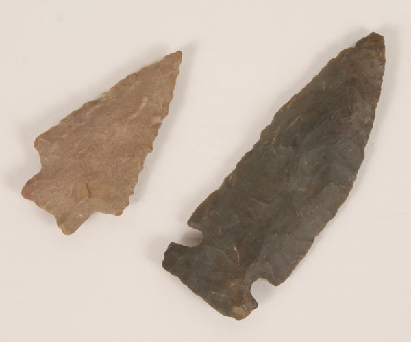 Lot of 2 Archaic Arrowheads; Native