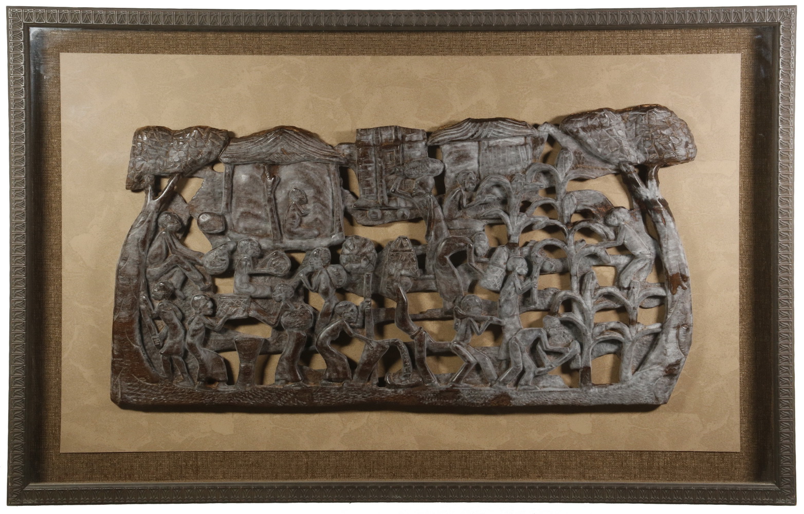 AFRICAN CARVED WOOD WALL HANGING 30ca58