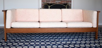 Charles Webb mid-century cherry sofa,