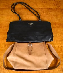 Vintage Prada black leather bag purse 30cabf