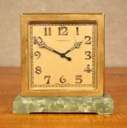 Art Deco Tiffany Co brass clock 30cacb